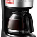 Gourmia Coffee Maker 5 Cup, One-Touch Brew, Pause & Serve, Automatic Keep Warm, Stainless Steel Accents, Black