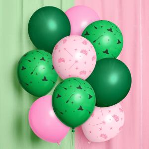 xo, Fetti Pink + Green Witch Latex Balloons - 24 pk, 12" | Birthday Decorations, Kids Wizard Decor, Bachelorette Supplies, Girls Party Favor