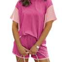 MARZXIN Women 2 Piece Short Set with Vertical Stripes Summer Cruise Outfits, XL