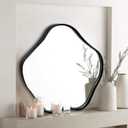 Irregular Shaped Mirror, 20" Modern Scalloped Mirrors, Asymmetrical Wall Mirror Decorative, Wavy Round Mirrors for Living Room Bathroom Bedroom Hallway Entryway Fireplace