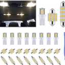 iFunyLED 24 Pieces Dome Light LED Car Interior Bulb Kit Set 194 T10 DE3175 578 31mm 42mm Bulbs Interior Replacement Lights for Car Map License Plate Door Side Marker Cornering Trunk Light - Warm White