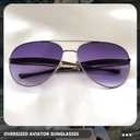 Oversized Aviator Sunglasses for Women Men 70s Trendy Sardine Big Sun Glasses Gold Metal Frame Shades
