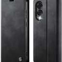 Wallet Case Designed for Samsung Galaxy S25 Edge Card Holder RFID Blocking Luxury Leather Shockproof Slim Flip Phone Cover for Samsung S25 Edge (Black)