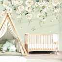Decalmile Large White Flower Wall Decals Hanging Vine Blossom Floral Wall Stickers Baby Nursery Girls Bedroom Living Room Wall Decor