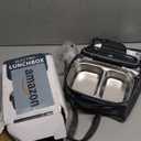 Vingud Electric Lunch Box for Adults, Heated Lunch Box for Men Women with Dual 1.5L SS Containers, Portable 80W Food Warmer for Car/Truck, Lonchera Elctrica Porttil Christmas White Elephant Gifts (Velvet+Blue)