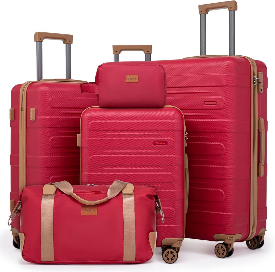 Luggage Sets 5 Piece Durable Suitcase Set with Spinner Wheels, Hard Shell Carry on Luggage with TSA Lock, Large Checked Travel Suitcases for Men and Women