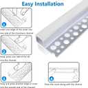 inShareplus Plaster-in LED Channel, 3.3ft/1M 6Pack LED Aluminium Channel with Milky Diffuser, Trimless Recessed Single-Sided Aluminum Profile LED Strip Diffuser for Under Cabinet and Corners of Wall