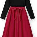 PATPAT Family Matching Outfits for Fall Winter Long Sleeve Women Dresses and Sweatshirts Sets for Holiday Photoshoot (S)