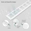 Vent Systems 19.69 x 2.36 Inch (Outer Size) Air Supply Ventilation Grille - Pack of 2 - White Aluminum Rectangle Intake/Exhaust Door Vent Deflector - HVAC for Home Improvement Floor, Wall Duct Cover
