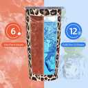 Yobvec Cheetah Print Tumbler Cup with Lid and Straw, 20 Oz Stainless Steel Insulated Mug, Leopard Print Gifts for Men Women