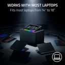 Razer Laptop Cooling Pad: Adaptive Smart - Intelligent Fan Control - Airtight Pressure Chamber - Fits Most Laptops & Macbooks 14 to 18" - Preset & Custom Fan Curves - 3 Port USB Type A - Chroma RGB