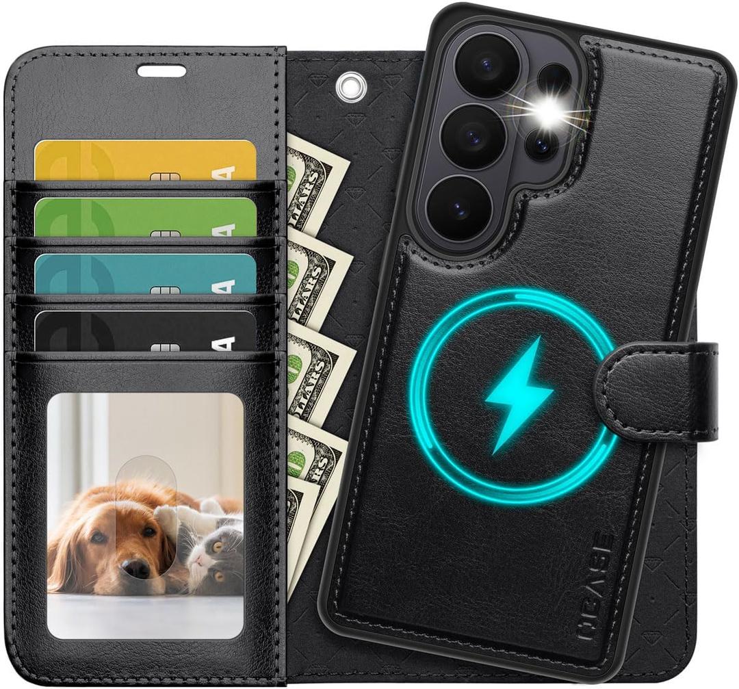 OCASE for Samsung Galaxy S26 Ultra Detachable Wallet Case with Card Holder, [2 in 1] PU Leather Flip Folio Case with RFID Blocking Stand Wrist Strap Shockproof Phone Cover 2026, Black