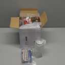 Bokon 30 Pcs Bulk Christmas Gifts Set Include Merry Christmas 13.5 oz Plastic Cups with Lid and Straw Cosmetic Bags Snowflake Sticky Notes Ballpoint Pens Santa Keychains for Xmas Party Gifts( Cute)