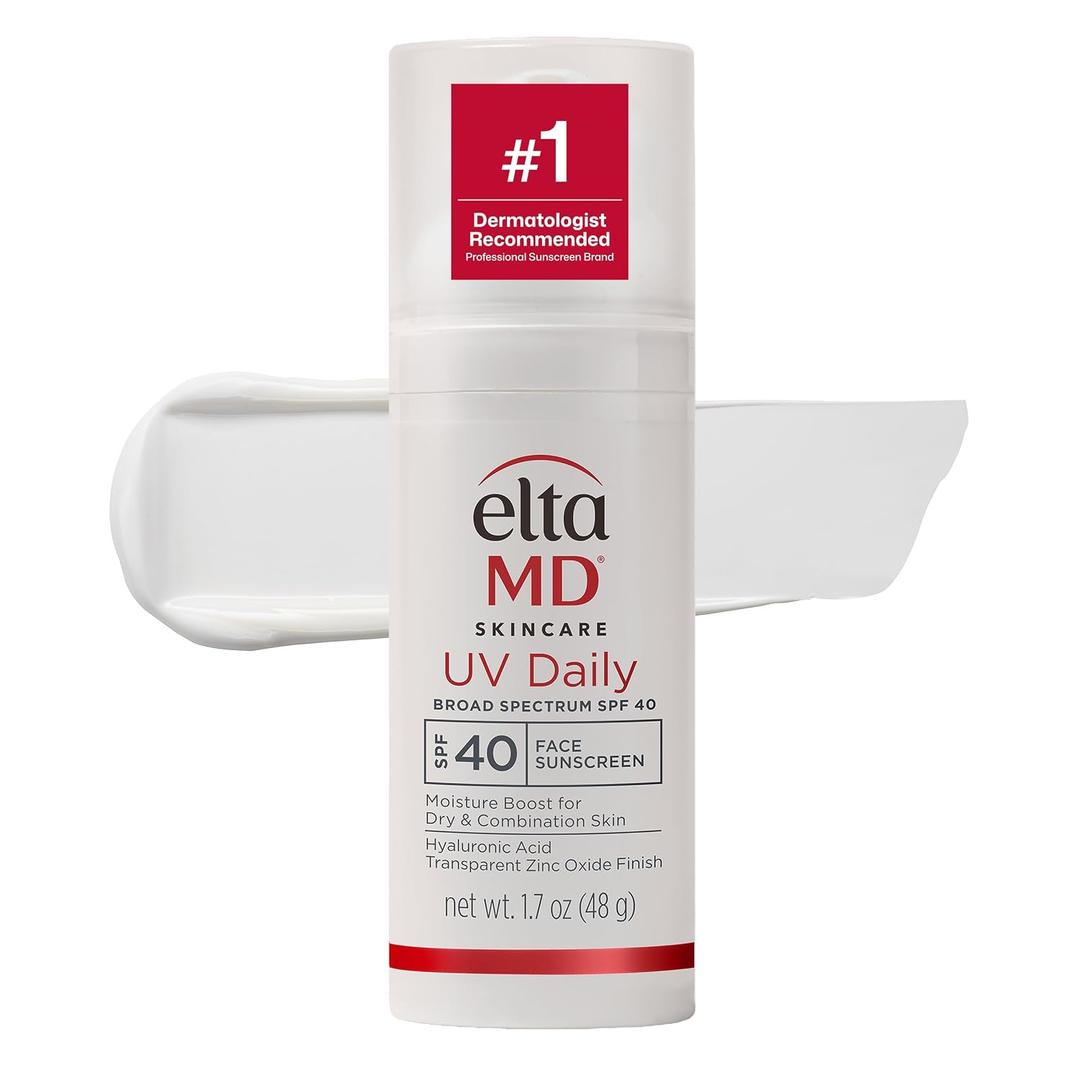 EltaMD UV Daily SPF 40 Face Sunscreen Moisturizer with Zinc Oxide, Daily Face Moisturizer with SPF, Sunscreen for Dry Skin