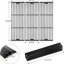 Hisencn Replacement Parts for Chargriller 3001, 3008, 3030, 4000, 5050, 5252 Gas Grill Models, Stainless Steel Burner, Porcelain Steel Heat Plate, Porcelain Cast Iron Cooking Grid Grates