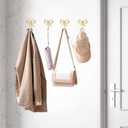 2 Pcs Large Size Gold Bow Hooks for Wall, 4.74 x 3.54 Inch Bow Knot Brass Coat Hooks Wall Door Decor Holder Hat Towel Hook for Living Room Bathroom Bedroom Kitchen Decorations