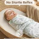 Yoofoss Baby Swaddles for Newborns 100% Organic Cotton, Adjustable Swaddle Sleep Sack 0-3 Months Newborn Swaddle Sack, Breathable Soft(Small) (Green Leaf)