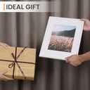 upsimples 11x14 Picture Frame Set of 5, Display Pictures 8x10 with Mat or 11x14 Without Mat, Wall Gallery Photo Frames, White
