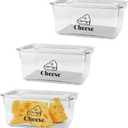 Cheese Holder Food Storage, Airtight Cheese Storage Box with Lid- Non Toxic, Lunch Meat Storage Sandwich Ham Cheeses Salami Sliced Turkey for Refrigerator to Keep Food Fresh,Clear-3Pack