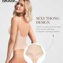 BRABIC Women's Backless Shapewear Bodysuit Tummy control Thong Seamless Body Shaper Sleeveless Compression Tanks Tops (Beige, Large)