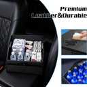 Leather Car Organizer Front Seat Organizer with Metal Handles, Dividable Black Car Caddy Organizer for Passenger Seat Organizer