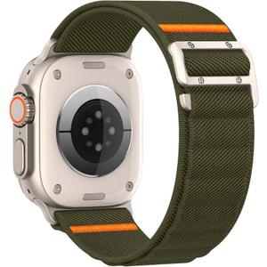 Sport Band Compatible with Apple Watch Ultra 3/2/1 Band 49mm 46mm 45mm 44mm 42mm 41mm 40mm 38mm Men Women, Stretchy Nylon Loop Strap with G-Hook for iWatch Series Ultra 11 10 SE 9 8 7 6 5 4 3