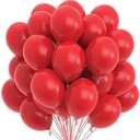Premium Metallic Latex Balloons Pack Of 60 Red Balloons for Decoration 