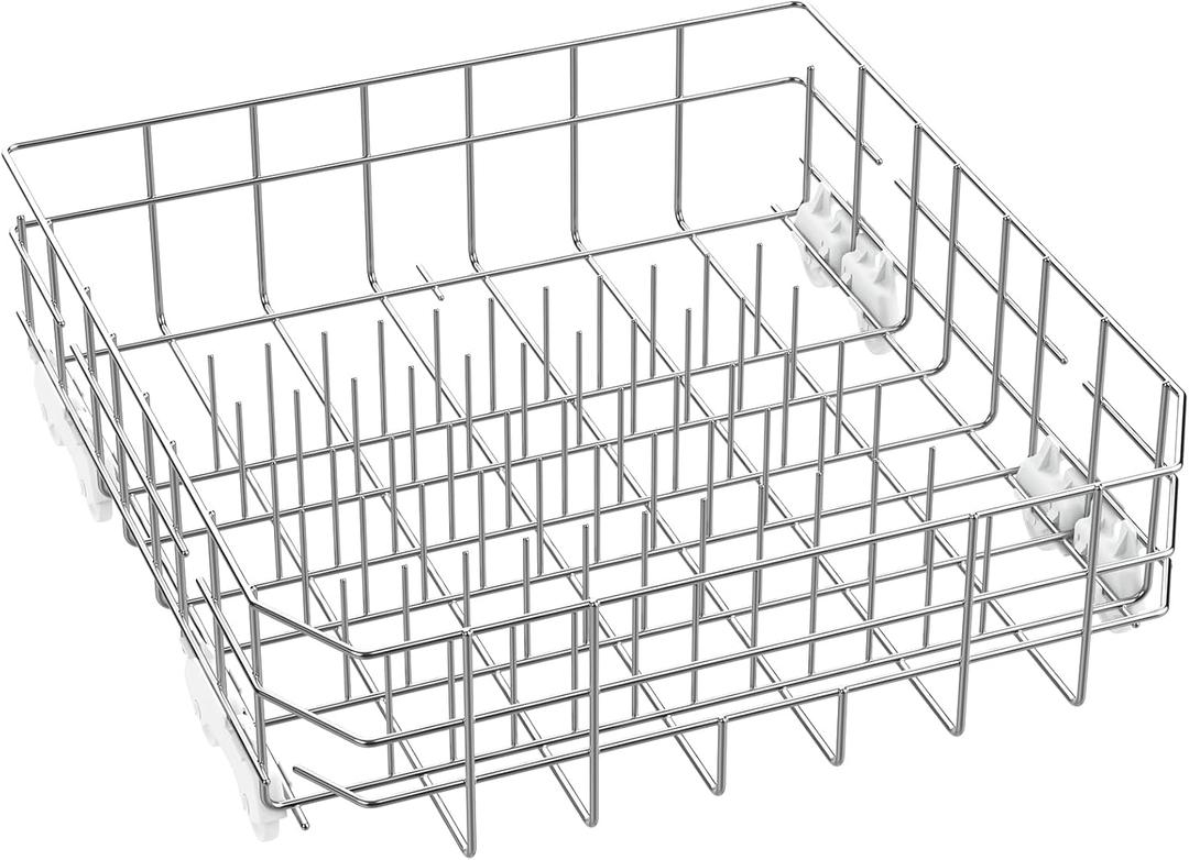 UPGRADED W10728159 Dishwasher Lower Rack Compatible with Kitchenaid Maytag Kenmore Dishwasher Rack,W10525646 W10082825 KDFE104DSS4 Stainless Steel Whirlpool Dishwasher Bottom Rack with Wheel