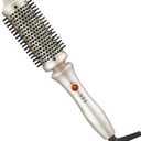 1.7 Inch Thermal Brush for Blowout Look, Heated Round Brush with Tourmaline Ceramic for Volume & Shine, Anti-Scald Hair Styler (No Air), Dual Voltage Travel Curling Iron & Straightener 2 in 1