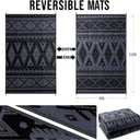 OLANLY Outdoor Rug Waterproof 8x10 ft, Reversible Outdoor Plastic Straw Rug, Boho Patio Rug, Indoor Outdoor Carpet, RV Mat Outside for Patio, Camp, Picnic, Balcony, Deck, Backyard, Black & Grey