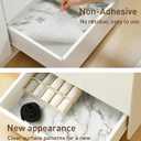 MelunMer Drawer Shelf Liners for Kitchen Cabinets Non-Adhesive 17.3 in X 23.62 Ft, Strong Grip Non Slip Bathroom Cupboard Liner Drawers, Shelf Paper Thick Easy to Clean Waterproof/Washable Grey Marble