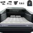 JOYTUTUS Truck Bed Air Mattress with 2 Pillows for Cybertruck Accessories Custom Fit Inflation Camping Air Bed with Built-in Pump & Carry Bag- Grey