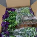 Hananona 2 Set Artificial Outdoor Flowers with Hanging Basket, 2 Hanging Planters with 24 Pcs Flowers for Spring Summer Front Porch Garden Patio Home Decor (2, Purple)