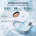 Semiconductor Cooling Refrigerated Automatic Cat Feeder Wet Food | No Ice Packs 48H Fresh Keeping, Removable Dual-Section Tray, Meal Timer for Portion Control, Work Schedules & Weekend Travel