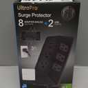 GE UltraPro Adapt 8-Outlet Surge Protector with USB Ports, 2 USB-A Ports, 2.4A, 3ft Braided Cord Power Strip Surge Protector, 1780 Joules, Black, 73776