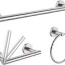 3 -Piece Bath Hardware Set with Mounting Hardware with Towel Ring, Towel Hook and Toilet Paper Holder in Brushed Nickel VAC1163