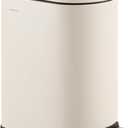 happimess HPM1009F Roland Mini 2.6-Gallon Step-Open Trash Can, Limestone Beige,with Soft-Close Lid, Fingerprint Resistant, Modern, Minimalistic for Home, Kitchen, Office, Bedroom, Bathroom