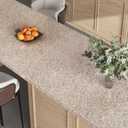 VEELIKE 354''x32'' Wide Tan Brown Granite Contact Paper for Countertops Waterproof Kitchen Countertop Peel and Stick Removable Glossy Marble Wallpaper Peel and Stick Countertop Cover for Table Desk
