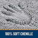 OLANLY Bathroom Rugs 59x24, Extra Soft Absorbent Chenille Bath Rugs, Rubber Backing Quick Dry, Machine Washable Bath Mats for Bathroom Floor, Tub and Shower, Home Decor Accessories, Light Grey