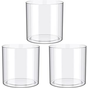meekoo 3 Pcs Flower Acrylic Vase Cylinders Round Decorative 5 x 5 in Vase Break Resistant Acrylic Flower Cylinder for Centerpiece Home Wedding Decor(Clear, Classic)