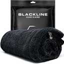 Blackline 24"x36" Twisted-Loop Drying Towel, 1300GSM, Streak Free, Lint Free, Reusable - Car Accessories, Bath Towels, Microfiber Cleaning Cloth - One Pass is All You Need (Charcoal Grey)