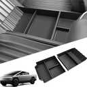 SUMK Floor Console Organizer for Tesla Cybertruck Accessories 2024 2025, Durable TPE Lower Center Console Organizer Tray with Non-slip Lining for Cybertruck