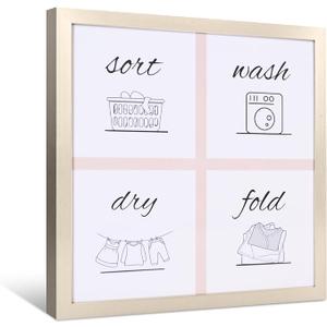 Laundry Room Sign Farmhouse Pictures Wall Art Decor 16×16in