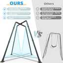 Heavy Duty Swing Stand 32mm Steel Frame 330 lbs Kids Adults | X-Shaped Base, Anti-Rust Coating, 4 Ground Stakes, Rubber Foot Pads, Fits Saucer & Sensory Swings, Indoor Outdoor, Black