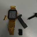 FANMIS Classic Unisex Digital Sports Watches Women's Men's Multifunctional Watch Stainless Steel Band Square Big Numbers Dial Waterproof Electronic Led Watch