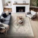 Ashler Boho Rug, 9x12 Area Rugs, Vintage Rugs, Large Area Rug, Rugs for Living Room, Bedroom, Kitchen, Dinner, Light Beige/Natural Home Decor, Non-Slip & Machine Washable Rugs, Carpet Decoration