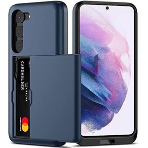 Nvollnoe for Samsung S23 Case with Card Holder 5G 6.1 inch Slim Dual Layer Heavy Duty Protective for Galaxy S23 Case Hidden Card Slot Wallet Case for Samsung S23(Blue)