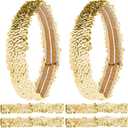 GORGECRAFT 12PCS Sequin Headband Elastic Glow Stretch Sparkle Glitter Fashion Adjustable Hair Band Accessories Pack Set for Girls Women Teens Sports Dance Party Teams Crafts(Gold)