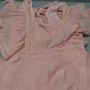 ETCYY Women's Summer Ruffle Maxi Dress Tiered Layed Chiffon Short Sleeve Beach Boho Floral Party Wedding Guest Long Dresses (Large, Pink)