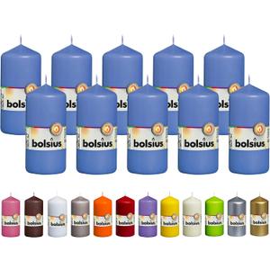 BOLSIUS 10 Blue Pillar Candles - 2.25 x 4.75 Inches - Premium European Quality - Individually Wrapped - 33 Hours Burn Time - Dripless Smokeless Unscented Dinner, Wedding, Party, & Restaurant Candles
v